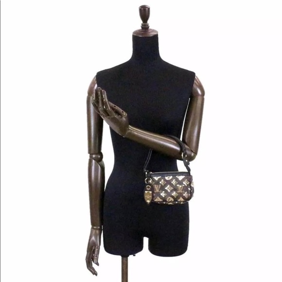Louis Vuitton Eclipse Mini Pochette Wristlet Limited Edition Sequins Rare Clutch - Picture 15 of 15